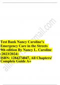 Test bank nancy caroline's emergency care in the streets 9th edition by nancy l. caroline Latest update 2023-2024
