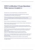 SSM Certification 2 Exam Questions  With Answers Graded A+