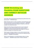 NASM Stretching and Flexibility EXAM QUESTIONS AND CORRECT DETAILED ANSWERS