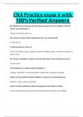 CNA Practice exam 4 with 100% Verified Answers 