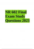 NR 602 Final Exam Questions With Answers Latest Updated 2024 (GRADED)