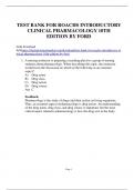 Test Bank For Roachs Introductory Clinical Pharmacology 10Th Edition By Ford Nclex Review