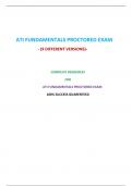 ATI FUNDAMENTALS PROCTORED EXAM (9 LATEST VERSIONS,NGN)-2023