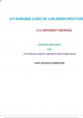 ATI NURSING CARE OF CHILDREN PROCTORED EXAM (11 VERSIONS,NGN)-2023