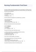 Nursing Fundamentals Final Exam