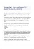 Leadership 2 Corporals Course TEST QUESTIONS AND ANSWERS 