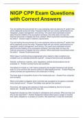 Bundle For NIGP CPP Exam Questions with Correct Answers