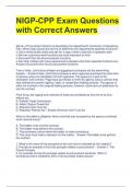 NIGP-CPP Exam Questions with Correct Answers