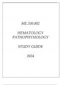 ME.330.802 HEMATOLOGY PATHOPHYSIOLOGY STUDY GUIDE 2024.