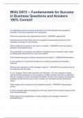 WGU D072 -- Fundamentals for Success in Business Questions and Answers 100% Correct!