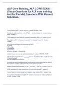 ALF Core Training, ALF CORE EXAM (Study Questions for ALF core training test for Florida) Questions With Correct Solutions.