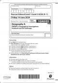 GCSE EDEXCEL June 2024 Geography A Paper 3