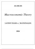 AS.180.101 MACROECONOMIC THEORY STUDY GUIDE 2024.