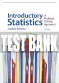Test Bank For Introductory Statistics: A Problem-Solving Approach - Third Edition ©2020 All Chapters - 9781319056049