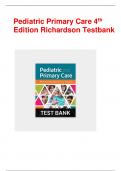 Pediatric Primary Care 4th Edition Richardson Testbank