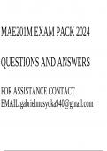 MAE201M Exam pack 2024(Questions and answers)