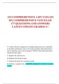 ATI COMPREHENSIVE A RN VATI/ATI  RN COMPREHENSIVE VATI EXAM  177 QUESTIONS AND ANSWERS  LATEST UPDATE GRADED A+