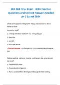 EPA 608 Final Exam Test Bank | 300+ Practice Questions and Correct Answers Graded A+ | Latest 2024