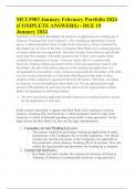 MCL5903 January February Portfolio 2024 (COMPLETE ANSWERS) - DUE 19 January 2024