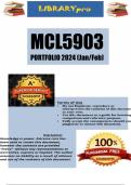 MCL5903 January February Portfolio 2024 (COMPLETE ANSWERS) - DUE 19 January 2024