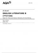 A-level ENGLISH LITERATURE B (7717/2A) Paper 2A: Texts and Genres: Elements of Crime Writing