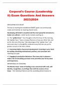 Corporal's Course (Leadership  II) Exam Questions And Answers  2023|2024