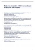 Maternal &Pediatric HESI Practice Exam Questions and Answers.