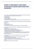 INTRO TO MATERNITY AND PEDS CHAPTER 30 EXAM QUESTIONS AND ANSWERS