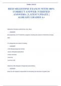 HESI MILESTONE EXAM #1 WITH 100%  CORRECT ANSWER (VERIFIED  ANSWERS) | LATEST UPDATE |  ALREADY GRADED A+ Histamine1 blockers action(mine, zine, dine)  ANSWER:  bind selectively to H1-histaminic receptors, blocking the actions of histamine at these  sites