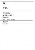 AQA A-LEVEL SOCIOLOGY 7192/2 Paper 2  June 2023 FINAL MARK SCHEME  Topics in Sociology