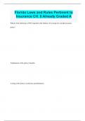 Florida Laws and Rules Pertinent to Insurance CH. 8 Already Graded A