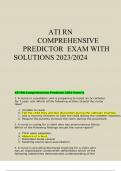    ATI RN   COMPREHENSIVE  PREDICTOR  EXAM WITH  SOLUTIONS