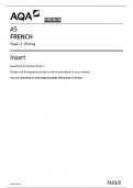 AQA AS FRENCH Paper 2 Writing INSERT 2023