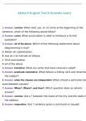 Abeka 9 English Test 6 (9-weeks exam) Questions and answers winter-summer 2024 Verified 100%