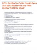 CPH-CERTIFIED IN PUBLIC HEALTH EXAM TEST BANK QUESTIONS AND 100% VERIFIED CORRECT ANSWERS 2023-2024