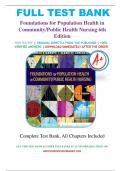 Test Bank - Foundations for Population Health in Community/Public Health Nursing 6th Edition by Marcia Stanhope