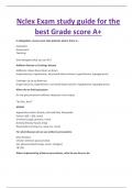 Nclex Exam study guide for the best Grade 2024