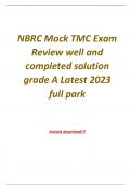NBRC Mock TMC Exam Review questions and complete solution Latest 2023/2024 full park