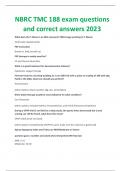 NBRC TMC 188 exam questions and correct answers Latest 2023/2024