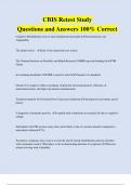 CBIS Retest Study Questions and Answers 100% Correct