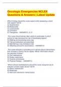 Oncologic Emergencies NCLEX  Questions & Answers | Latest Update