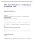 C784-Applied Healthcare Statistics Exam Study Guide 2024