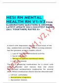 HESI RN MENTAL HEALTH RN V1-V3 EXAM ELABORATIONS QUESTIONS & ANSWERS LATEST UPDATE 2021/2022 TEST BANKS (ALL TOGETHER) RATED A+ 