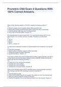 Prometric CNA Exam 4 Questions With 100% Correct Answers.