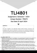 TLI4801 Assignment 2 (ANSWERS) Semester 1 2024 - DISTINCTION GUARANTEED