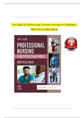 TEST BANK For Professional Nursing Concepts & Challenges, 10th Edition, Beth Black PhD, RN, FAAN Verified Chapter's 1 - 16  Complete