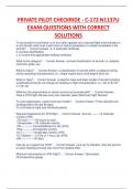 PRIVATE PILOT CHECKRIDE - C-172 N1137U EXAM QUESTIONS WITH CORRECT  SOLUTIONS 100% VERIFIED.