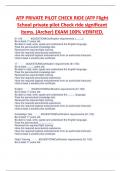 ATP PRIVATE PILOT CHECK RIDE (ATP Flight  School private pilot Check ride significant  items. (Archer) EXAM 100% VERIFIED.