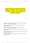  Basic Professional Military Education (Enlisted) - Block 2 - Navy History and Heritage - World War II: Pacific with complete solutions.