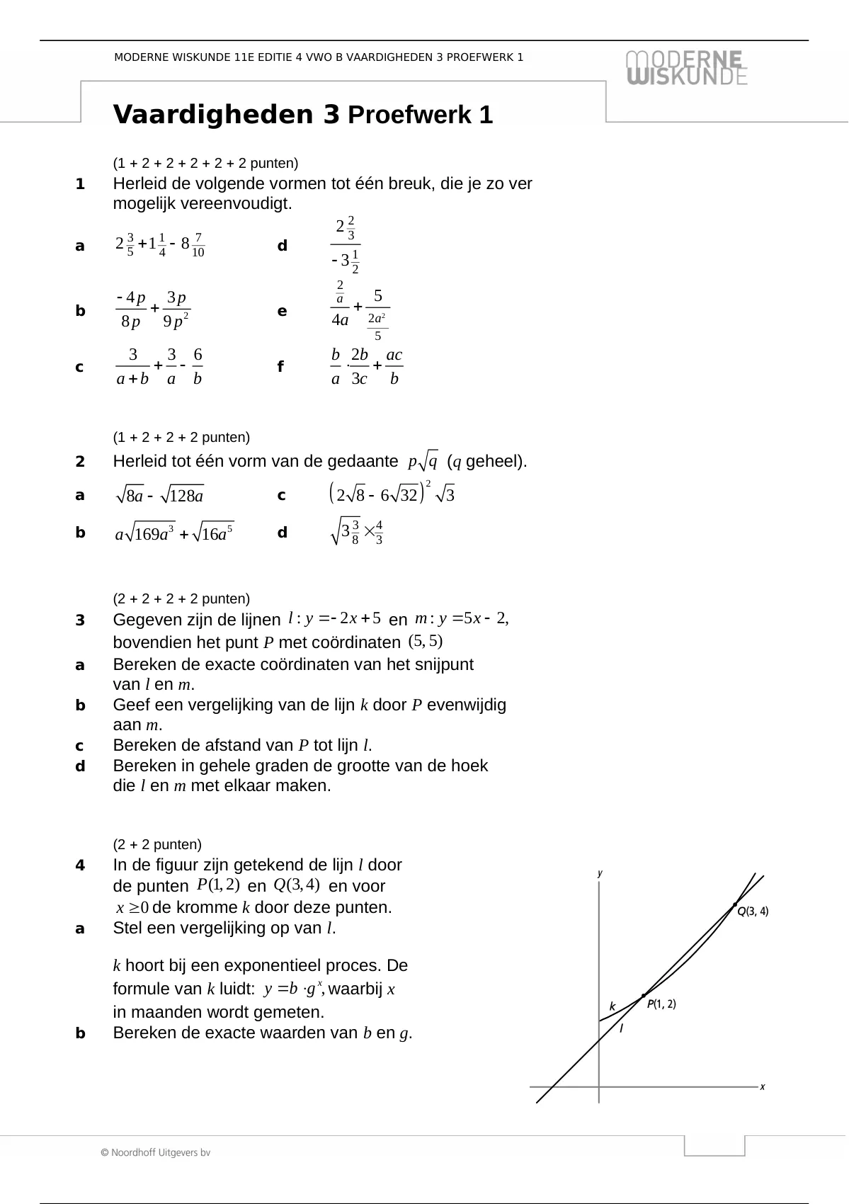 Wiskunde B 4vwo Moderne Wiskunde Oefentoets Vaardigheden 3 - Wiskunde B ...